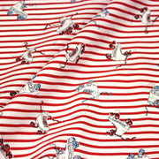 Tissu popeline coton, roller quad / patins à roulette & rayures blanches et rouges - TissusPapi.com