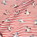 Tissu popeline coton, roller quad / patins à roulette & rayures blanches et rouges - TissusPapi.com