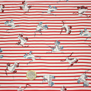 Tissu popeline coton, roller quad / patins à roulette & rayures blanches et rouges - TissusPapi.com