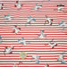 Tissu popeline coton, roller quad / patins à roulette & rayures blanches et rouges - TissusPapi.com