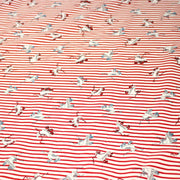 Tissu popeline coton, roller quad / patins à roulette & rayures blanches et rouges - TissusPapi.com