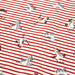 Tissu popeline coton, roller quad / patins à roulette & rayures blanches et rouges - TissusPapi.com