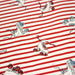 Tissu popeline coton, roller quad / patins à roulette & rayures blanches et rouges - TissusPapi.com