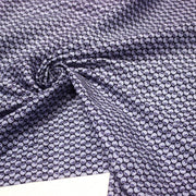 Tissu popeline coton, motif japonais KURUMA aux cercles bleu indigo - TissusPapi.com