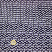 Tissu popeline coton, motif japonais KURUMA aux cercles bleu indigo - TissusPapi.com