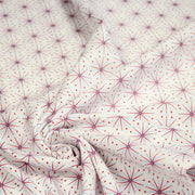 Tissu de Noël cotonnade aux étoiles bleu ciel et rouges, fond blanc - TissusPapi.com