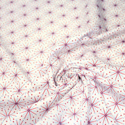 Tissu de Noël cotonnade aux étoiles bleu ciel et rouges, fond blanc - TissusPapi.com