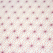 Tissu de Noël cotonnade aux étoiles bleu ciel et rouges, fond blanc - TissusPapi.com