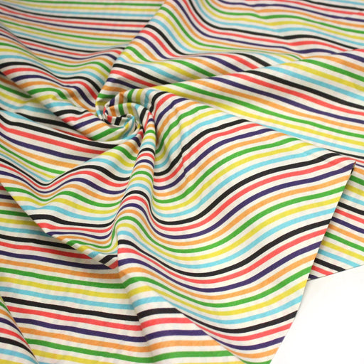 Tissu popeline coton aux rayures diagonales multicolores 4mm - TissusPapi.com