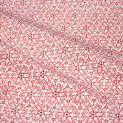 Tissu de Noël cotonnade blanc aux motifs géométriques rouges de Noël - TissusPapi.com