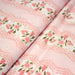 Tissu popeline coton, rayure romantique aux bouquets de roses façon dentelle - TissusPapi.com