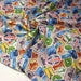Tissu popeline coton, les autocollants de voyages, tons multicolores - Collection VOYAGE - TissusPapi.com