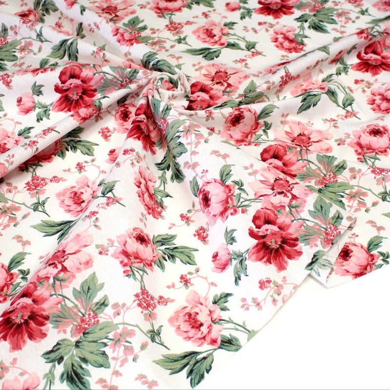 Tissu cotonnade ROSEWOOD, motif britannique fleuri, nombreuses couleurs - OEKO - TEX STANDARD 100 - TissusPapi.com