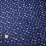 Tissu de Noël cotonnade bleu aux sapins blancs & blancs, étoiles grises - STANDARD 100 OEKO - TEX - TissusPapi.com