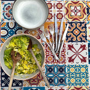 Tissu cotonnade aux carreaux de faïence multicolore - COLLECTION AZULEJOS - TissusPapi.com