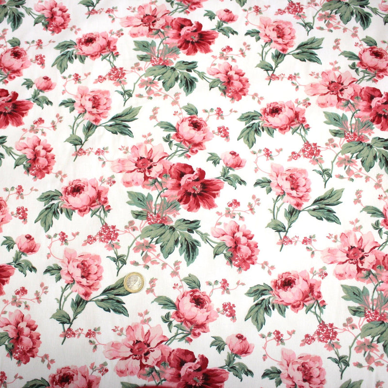 Tissu cotonnade ROSEWOOD, motif britannique fleuri, nombreuses couleurs - OEKO - TEX STANDARD 100 - TissusPapi.com