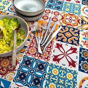 Tissu cotonnade aux carreaux de faïence multicolore - COLLECTION AZULEJOS - TissusPapi.com