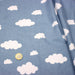 Tissu flanelle coton gratté bleu aux nuages blancs, collection enfant, parfait pour pyjamas & draps - STANDARD 100 OEKO - TEX - TissusPapi.com