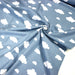 Tissu flanelle coton gratté bleu aux nuages blancs, collection enfant, parfait pour pyjamas & draps - STANDARD 100 OEKO - TEX - TissusPapi.com