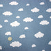 Tissu flanelle coton gratté bleu aux nuages blancs, collection enfant, parfait pour pyjamas & draps - STANDARD 100 OEKO - TEX - TissusPapi.com