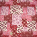Tissu coton fin imprimé INDIENNES, patchwork rose de motifs floraux et arabesques - STANDARD 100 OEKO - TEX - TissusPapi.com