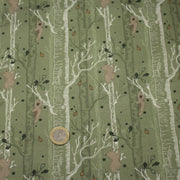 Tissu cotonnade vert aux ours dans les arbres, collection AUTOMNE - STANDARD 100 OEKO - TEX - TissusPapi.com