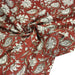 Tissu coton fin imprimé INDIENNES rouge aux fleurs traditionnelles indiennes ocres et écrues - TissusPapi.com