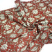 Tissu coton fin imprimé INDIENNES rouge aux fleurs traditionnelles indiennes ocres et écrues - TissusPapi.com