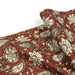 Tissu coton fin imprimé INDIENNES rouge aux fleurs traditionnelles indiennes ocres et écrues - TissusPapi.com