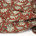 Tissu coton fin imprimé INDIENNES rouge aux fleurs traditionnelles indiennes ocres et écrues - TissusPapi.com