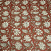Tissu coton fin imprimé INDIENNES rouge aux fleurs traditionnelles indiennes ocres et écrues - TissusPapi.com