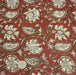 Tissu coton fin imprimé INDIENNES rouge aux fleurs traditionnelles indiennes ocres et écrues - TissusPapi.com