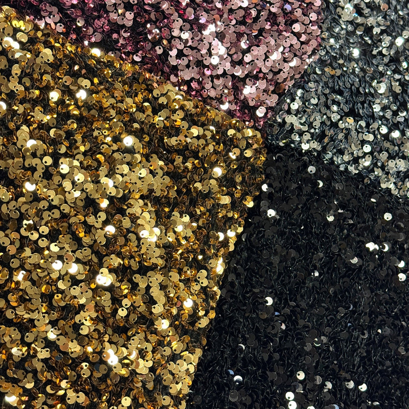 Tissu Sequin paillettes sur velours, nombreuses couleurs ! - TissusPapi.com