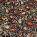 Tissu coton fin imprimé INDIENNES noir aux fleurs traditionnelles indiennes rouges et écrues - TissusPapi.com
