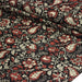 Tissu coton fin imprimé INDIENNES noir aux fleurs traditionnelles indiennes rouges et écrues - TissusPapi.com