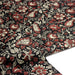 Tissu coton fin imprimé INDIENNES noir aux fleurs traditionnelles indiennes rouges et écrues - TissusPapi.com