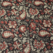 Tissu coton fin imprimé INDIENNES noir aux fleurs traditionnelles indiennes rouges et écrues - TissusPapi.com