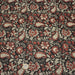 Tissu coton fin imprimé INDIENNES noir aux fleurs traditionnelles indiennes rouges et écrues - TissusPapi.com