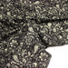 Tissu coton fin imprimé INDIENNES noir aux fleurs traditionnelles indiennes noires et écrues - TissusPapi.com