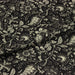 Tissu coton fin imprimé INDIENNES noir aux fleurs traditionnelles indiennes noires et écrues - TissusPapi.com
