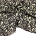 Tissu coton fin imprimé INDIENNES noir aux fleurs traditionnelles indiennes noires et écrues - TissusPapi.com