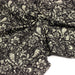 Tissu coton fin imprimé INDIENNES noir aux fleurs traditionnelles indiennes noires et écrues - TissusPapi.com
