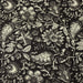 Tissu coton fin imprimé INDIENNES noir aux fleurs traditionnelles indiennes noires et écrues - TissusPapi.com
