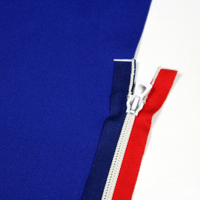 Fermeture à glissière séparable 55cm tricolore bleu blanc rouge - Fabrication française