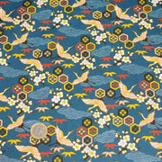 Tissu cotonnade NIGITA, motif japonais des grues : noir, bleu, rose, rouge - OEKO - TEX - TissusPapi.com