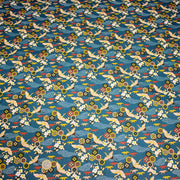 Tissu cotonnade NIGITA, motif japonais des grues : noir, bleu, rose, rouge - OEKO - TEX - TissusPapi.com