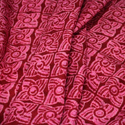 Tissu coton fin imprimé INDIENNES, rose fuchsia aux fleurs géométriques roses – STANDARD 100 OEKO - TEX - TissusPapi.com