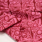 Tissu coton fin imprimé INDIENNES, rose fuchsia aux fleurs géométriques roses – STANDARD 100 OEKO - TEX - TissusPapi.com