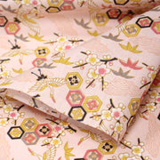 Tissu cotonnade NIGITA, motif japonais des grues : noir, bleu, rose, rouge - OEKO - TEX - TissusPapi.com