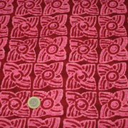 Tissu coton fin imprimé INDIENNES, rose fuchsia aux fleurs géométriques roses – STANDARD 100 OEKO - TEX - TissusPapi.com